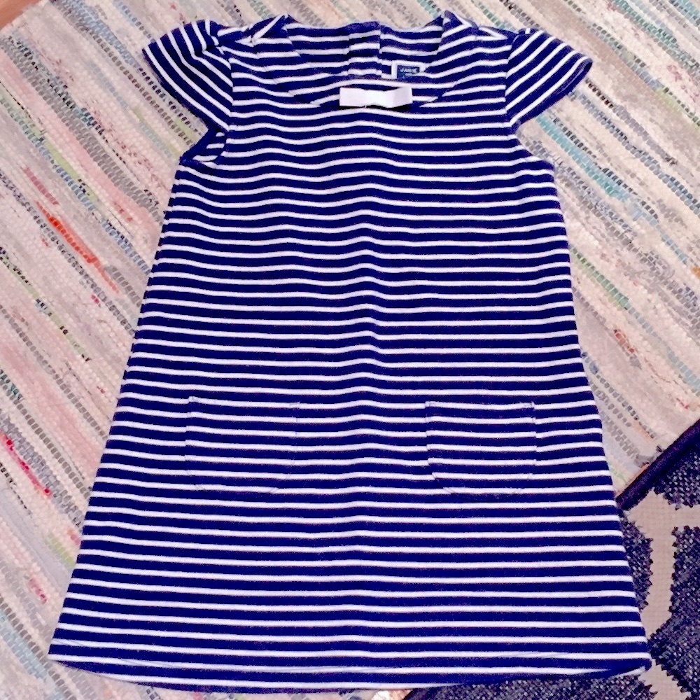 Beach Nautical Cotton Front Pockets Dress